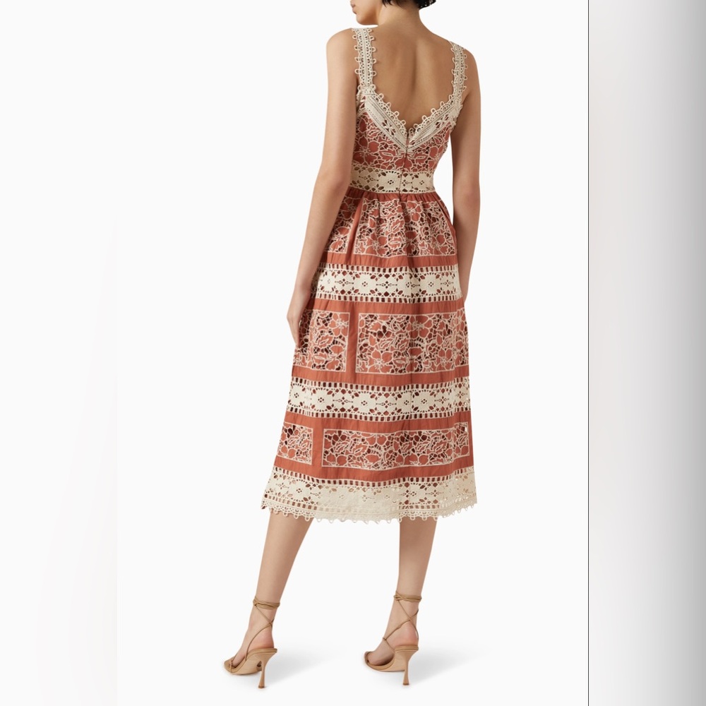 NWT $595 Sea New York Joah Lace Embroidery Midi Dress - Picture 4 of 6